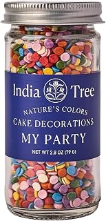 India Tree Nature’s Colors My Party Sprinkles, 2.8 oz Glass Jar