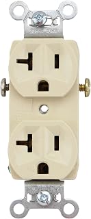 Pass & Seymour CR20-I 20A 125V Narrow Body Duplex Receptacle Straight Blade Commercial Grade, Ivory (10 Pack)