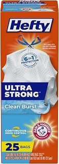 Hefty Ultra Strong Tall Kitchen Trash Bags, Clean Burst, 13 Gallon (25 Count (Pack of 1)