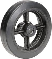 Global Industrial 8" x 2" Mold-On Rubber Wheel, 3/4" Axle, 1/Pk