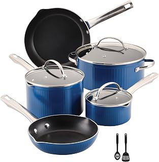 Farberware Style Nonstick Cookware Pots and Pans Set with Cooking Utensils, Dishwasher Safe