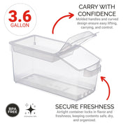Ingredient Bin by Araven – 8 7/8"(H) x 9"(W) x 19"(D)., 3.7 gallons, Polypropylene, Clear, Model 09308