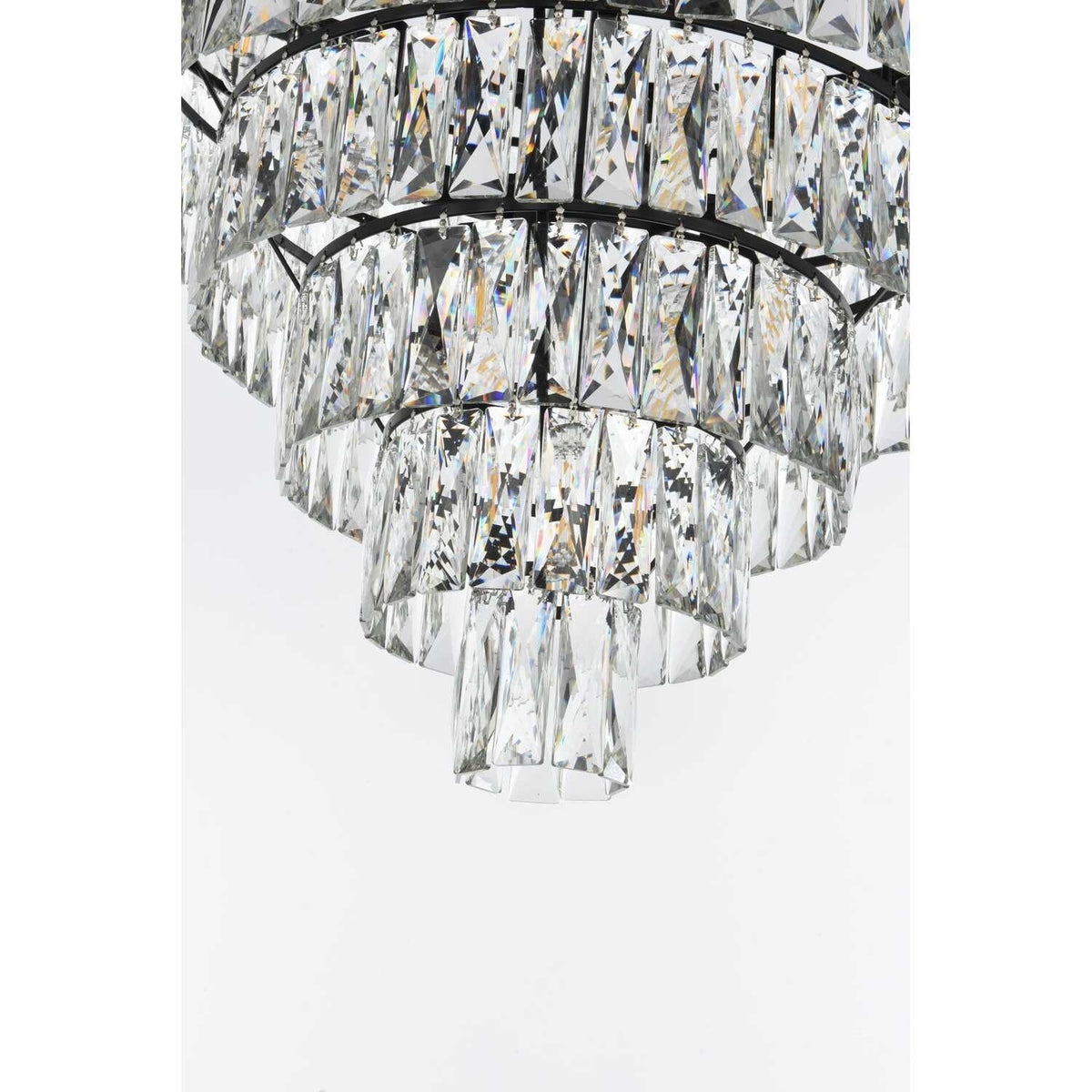 Josephine 29 Light Chandelier Black by Lighting Design – Iron and Crystal, Black