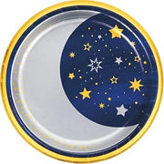 Creative Converting Starry Night Moon Paper Plates, 8 Count