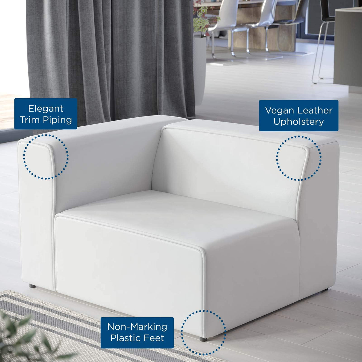 Modway White / Left-Arm Chair / 1 Sofas & Couches