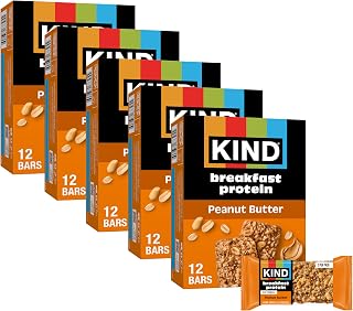 KIND Breakfast Protein Bars, Peanut Butter, 8g Protein, Gluten Free, 30 ct