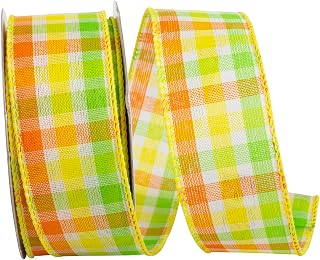 Reliant Ribbon 92570W-C02-09F Everyday Plaid Value Wired Edge Ribbon, 1-1/2 Inch X 10 Yards, Comb. C