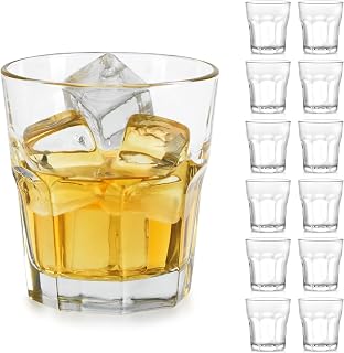Libbey Gibraltar DuraTuff Drinking Glass Drinking Cup Set, Iconic Heavy Base Bar Glassware Thick Drinking Glasses Set of 12, 10-Ounce Rocks Glasses