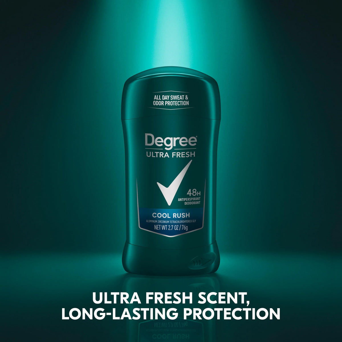 Men Ultra Fresh Antiperspirant Stick 4 Pack Cool Rush 2.7 oz by Degree – 10.8 Ounce (Pack of 1), Green, Model 079400520395
