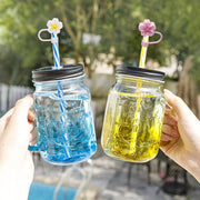 Blue Shiny Rose Silicone Straw Topper for Stanley 30 & 40 Oz by GANPUB – 10MM, Silicone, Blue