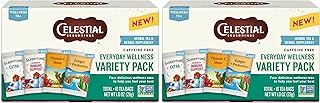 Celestial Seasonings Everyday Wellness Tea Variety Pack, Caffeine Free, 16 Tea Bags Box (Pack of 2)