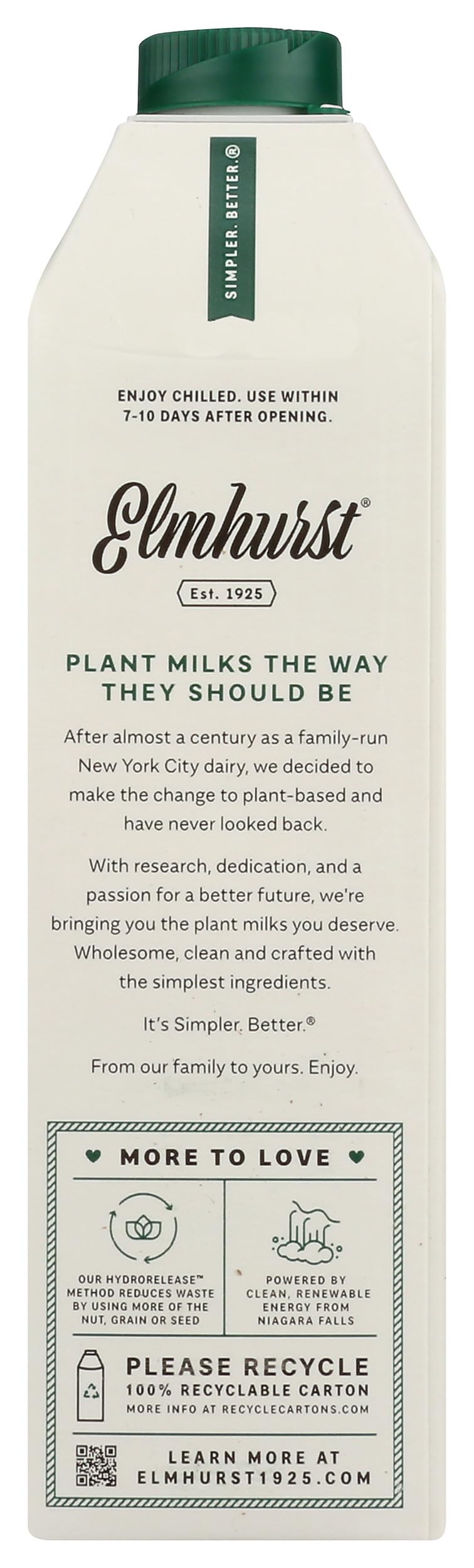 Milk Oat Unsweetened, 32 Fl Oz by Elmhurst – 32 Fl Oz (Pack of 1), Model 0018944000505