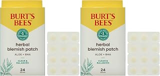 Burt's Bees Clear and Balanced Herbal Blemish Patch for Women - 24 Count Patches (Pack of 2)