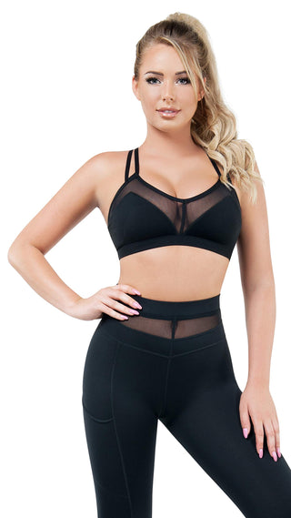 Reveal Sports Bra (Large) Black by Starline – Large, Spandex, Black, Model SA7003