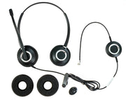 Zum RJ9 Dual Ear Wired Headset for Desktop Phones | Universal Telephone Headsets for Office Telephones | Works with Polycom Digium Nortel Yealink Grandstream Cisco by Spracht –