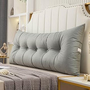 Headboard Pillow Long Bed Wedge Elevated Cushion Reading Large Bolster Day Bed Bench Dorm Support Backrest for Resting Sleeping Watching Tv Silver King 79" 200Cm