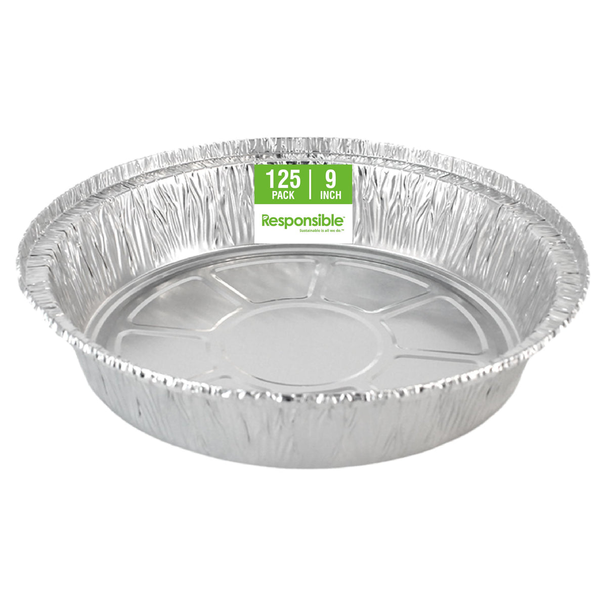 Responsible Products 9 inch Pans (125 Count) / Silver / Casual Round