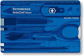 Victorinox Swiss Army Swiss Card, Translucent Sapphire | Multitool for wallet | multitool for purses | toolkit card