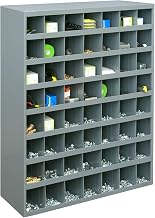 Durham 361-95 Gray Cold Rolled Steel 56 Opening Bin with Slope Self Design, 33-3/4" Width x 42" Height x 12" Depth