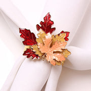 Mokylor Maple Leaf Napkin Rings, Zinc Alloy, Set of 8, Orange