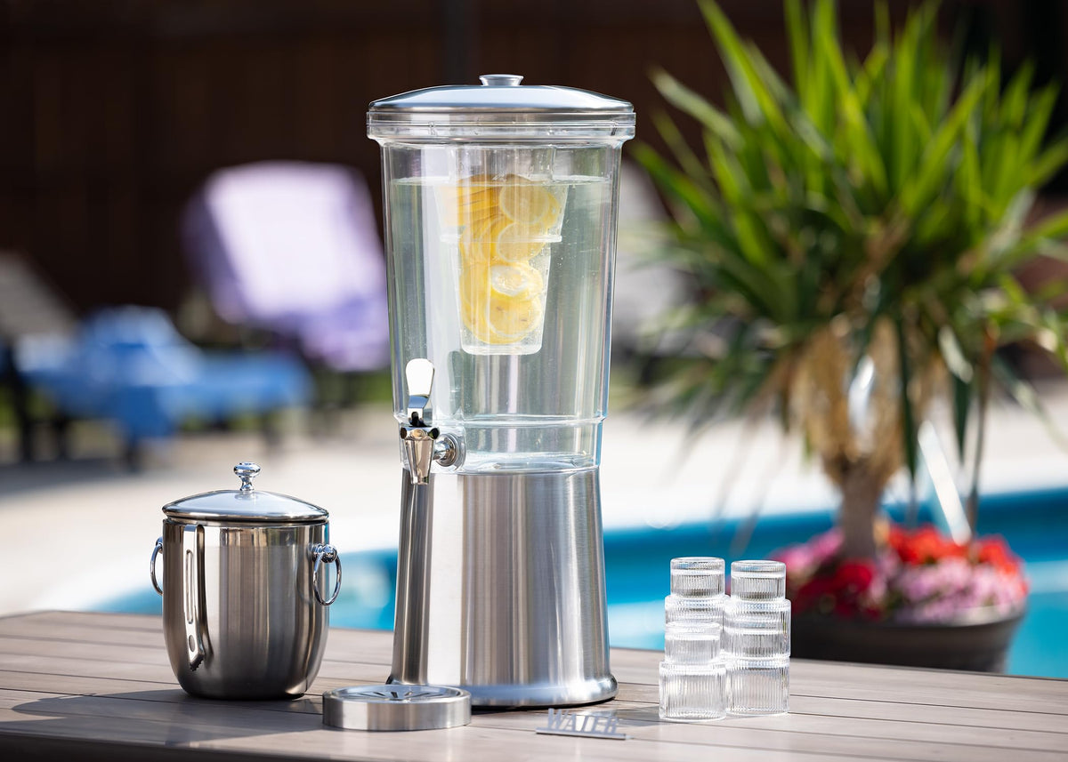 Double Wall Beverage Dispenser by Service Ideas – 3 Gallon, 3.0 gallons, Stainless Steel, Brushed, Model CBDDW3GSS