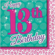 Creative Converting 16 Count Paper Lunch Napkins, 13th Birthday, Sparkle Spa Party!