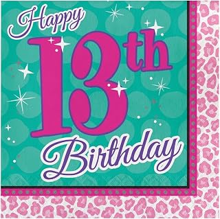 Creative Converting 16 Count Paper Lunch Napkins, 13th Birthday, Sparkle Spa Party!