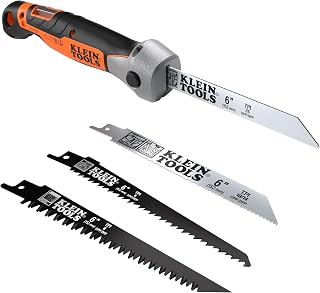 KLEIN TOOLS 31757 Folding Multi-Purpose Jab Saw, Multiple Blades Included, Dual-Locking Positions, Cuts Drywall, Metal, Wood, and Plastic