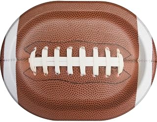 Creative Converting Oval Paper Plates, Touchdown Time, 12 x 9.25 in, 8 ct | Football Party Plates, Durable Paper Construction, Disposable for Sport-Themed Birthdays and Celebrations