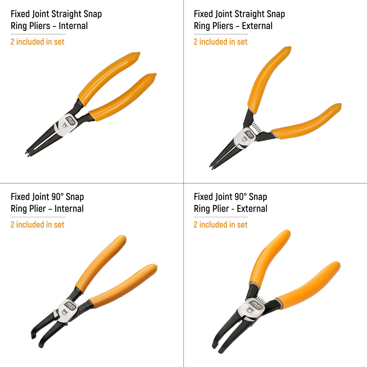 GEARWRENCH 8 Piece Fixed Joint / Black / 1 Snap-Ring Pliers