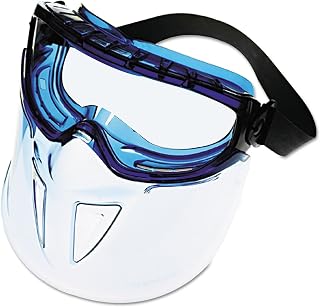 Jackson Safety V90 Shield Clear Anti Fog Lens Protection Goggle with Blue Frame