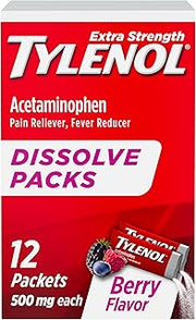 Tylenol Extra Strength Dissolve Packs, 500 mg Acetaminophen, 12 ct