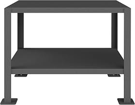 Durham MT12G243630-3K295 Extra Heavy Duty Machine Table, 2 Shelf, Gray