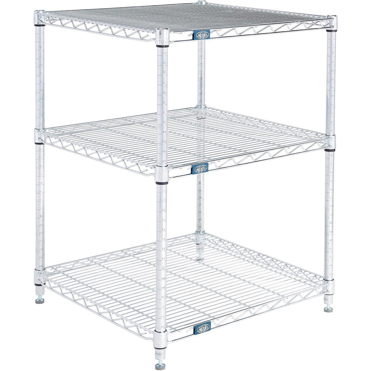 3 Shelf by Global Industrial – 24" W x 21" D x 34" H, Alloy Steel, Silver, Model 21243C3