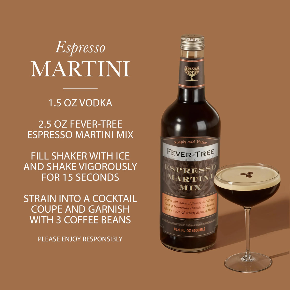 Cocktail Mix Espresso Martini, 16.9 Fl Oz by Fever-Tree – 16.91 Fl Oz (Pack of 1), Model 712195