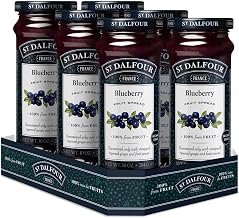 St. Dalfour Blueberry Fruit Spread - 10oz - 100% from Fruit, No Artificial Ingredients, Non-GMO, No Cane Sugars, All Natural - Pack of 6