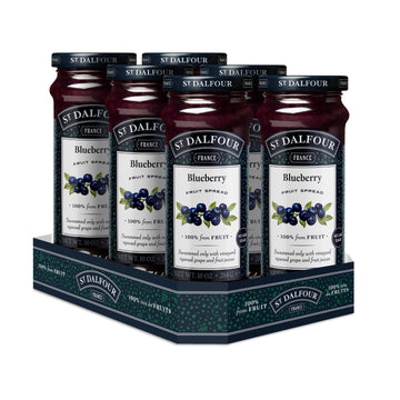 Blueberry Fruit Spread - 10oz - 100% from Fruit by ST. DALFOUR – 10 Ounce (Pack of 6), Pack of 6, Model 95724