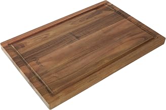Oster Thornwood 18 x 12 Inch Acacia Wood Cutting Board with Juice Grooves – Durable, Heavy Duty Chopping Board for Kitchen Prep
