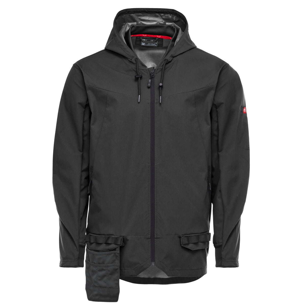 Men’s Performance Hooded Windbreaker Jacket with ToolShift Pocket by Red Kap – Polyester, Obsidian, Model S5WJBD RG M