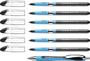 Schneider 151276 Slider Basic XB Pack of 6 and 1x Slider Rave XB Ballpoint Pen with Case, Black Ink