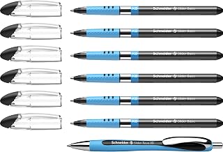 Schneider 151276 Slider Basic XB Pack of 6 and 1x Slider Rave XB Ballpoint Pen with Case, Black Ink