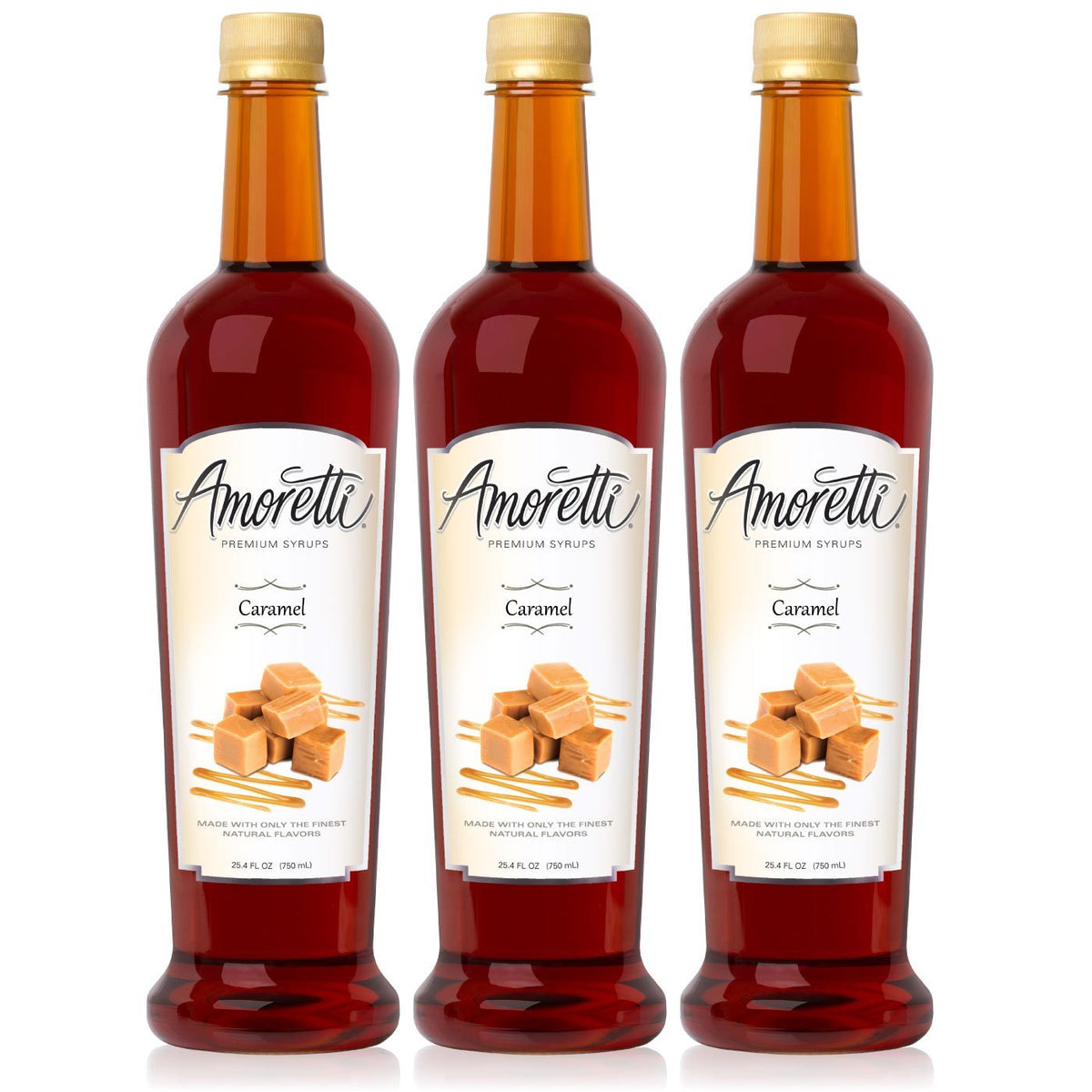 Premium Caramel Syrup 750ml 3 Pack by Amoretti – 38.88 Ounce (Pack of 3), Pack of 3, Model 00-WW7O0Y-11