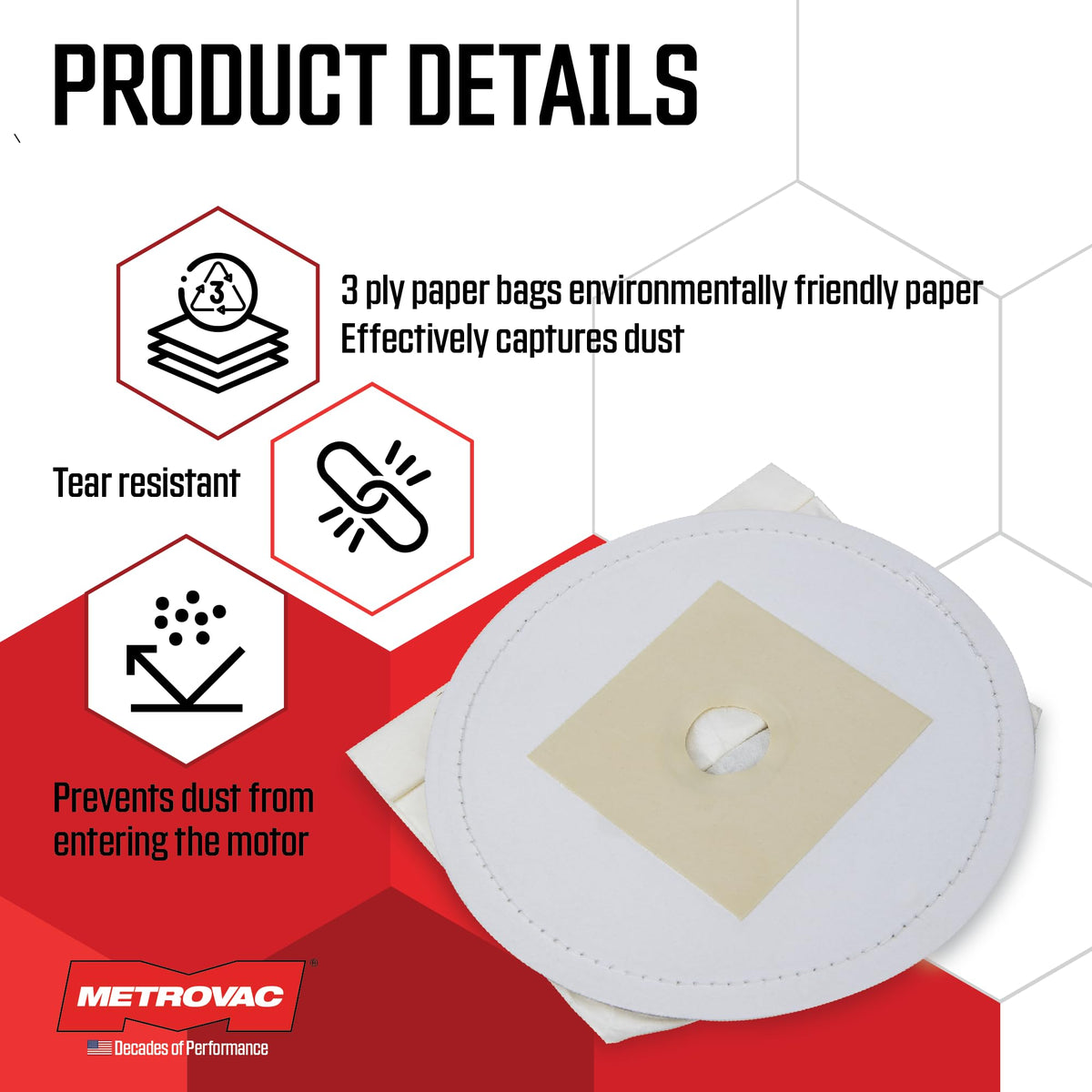 Dust Bags 5 Pack (DV5PB) Bundle with Vac N Blo Vacuum/Blower by METROVAC – Commercial Grade