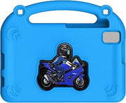 Child Friendly, Stand EVA Foam Protective Cover fWe Fits for Tab A7/A9/A11, with Motorcycle Pattern, for TAB One (Blue)