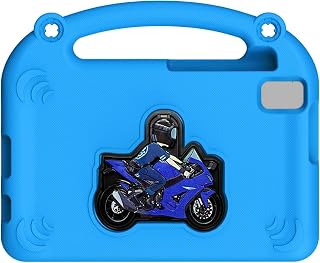 Child Friendly, Stand EVA Foam Protective Cover fWe Fits for Tab A7/A9/A11, with Motorcycle Pattern, for TAB One (Blue)
