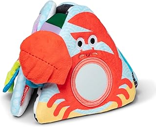 Melissa & Doug Ocean Tummy Time Triangle Infant Baby Toy, Soft Sensory Toy with Textures, Mirror, for Newborns to Ages 6 Months
