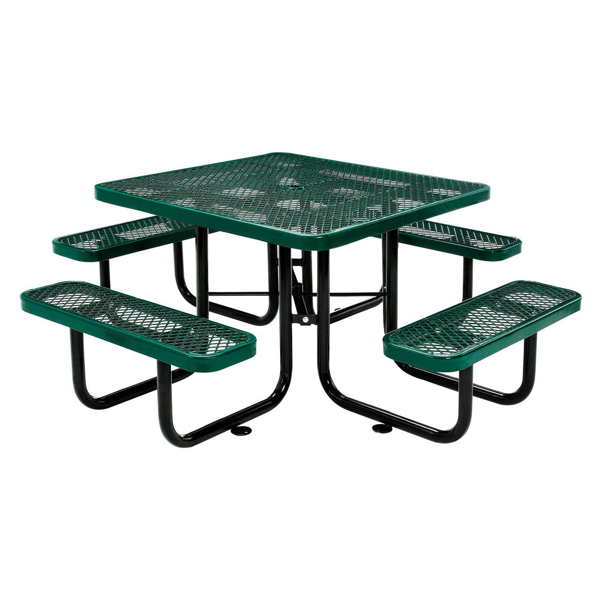 Global Industrial Green / 81D x 81W x 29.5H in / Industrial Picnic Tables