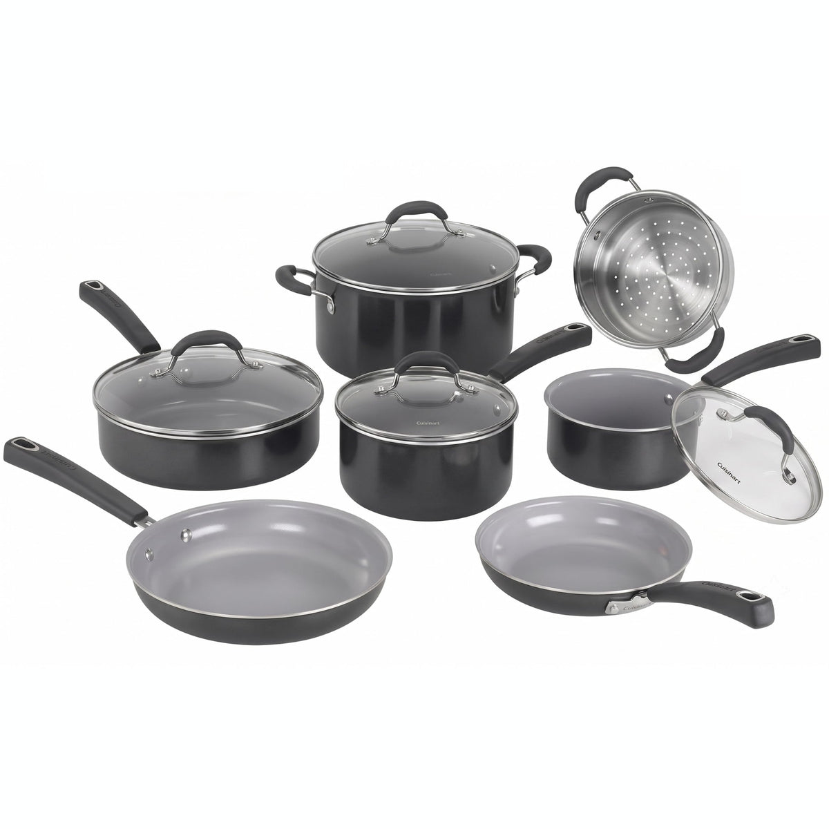 Cuisinart Black and Grey / 11 Piece Set / Ceramica XT - Titanium Non-Stick Cookware Sets