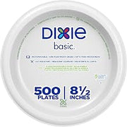 Dixie Basic 8.5 Inch Light-Weight Paper Plates By GP PRO, White, 500 Count (125 Disposable Plates Per Pack, 4 Packs Per Ca...