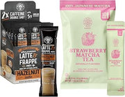 The Frozen Bean Hazelnut Frappe & Latte Instant Mix (20 Sticks) - The Harmony Matcha Strawberry (10 Sticks)